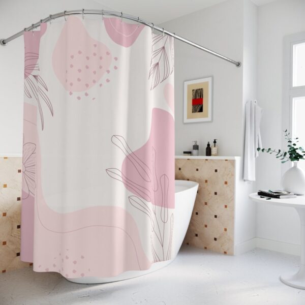 Abstract Art Shower Curtain, Peaceful And Neutral Warm Earth Strokes Colors Mid Century Modern Shower Curtain