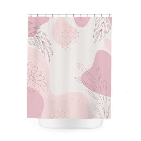 Abstract Art Shower Curtain, Peaceful And Neutral Warm Earth Strokes Colors Mid Century Modern Shower Curtain