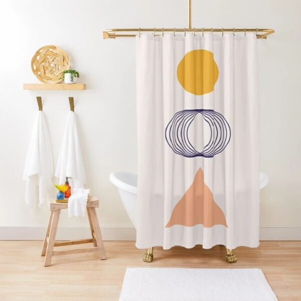 Abstract Shower Curtain, Minimalist Art Curtain, Trendy Shower Curtain