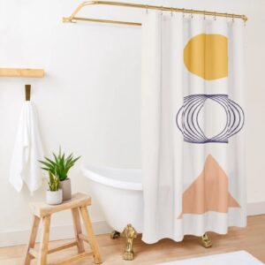 Abstract Shower Curtain, Minimalist Art Curtain, Trendy Shower Curtain