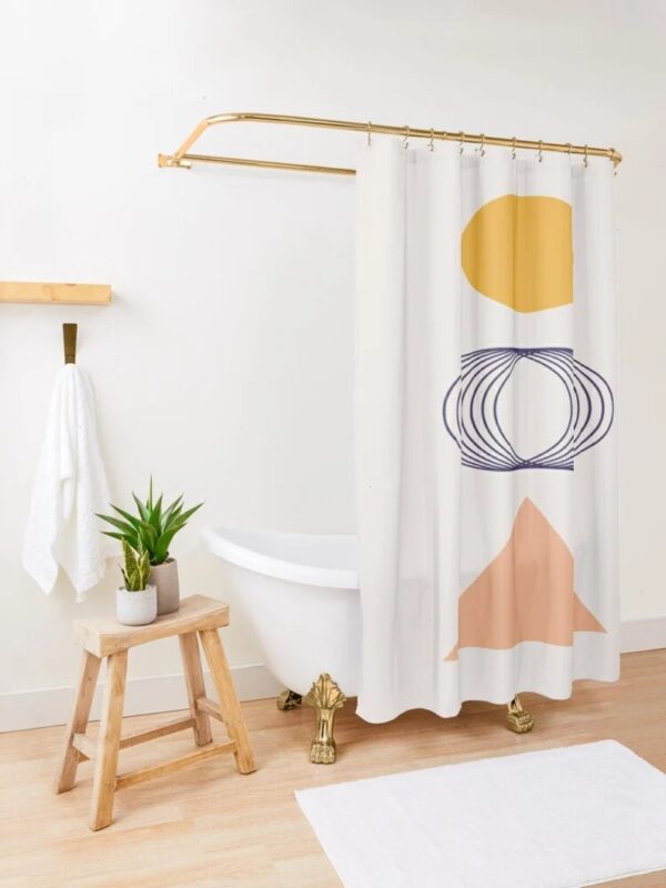 Abstract Shower Curtain, Minimalist Art Curtain, Trendy Shower Curtain
