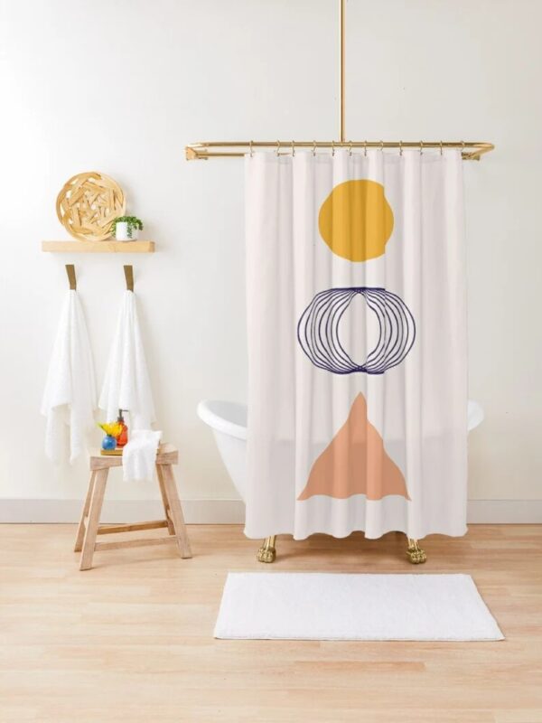Abstract Shower Curtain, Minimalist Art Curtain, Trendy Shower Curtain