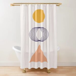 Abstract Shower Curtain, Minimalist Art Curtain, Trendy Shower Curtain