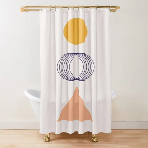 Abstract Shower Curtain, Minimalist Art Curtain, Trendy Shower Curtain