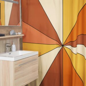 Add Groovy 60's 70's Vibes To Your Bathroom With Our Retro Shower Curtain
