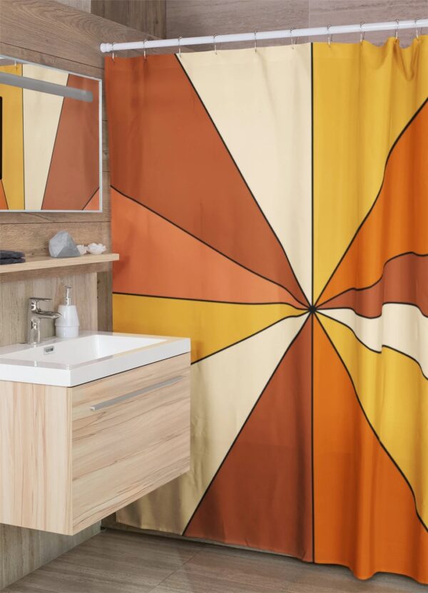 Add Groovy 60's 70's Vibes To Your Bathroom With Our Retro Shower Curtain