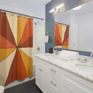 Add Groovy 60's 70's Vibes To Your Bathroom With Our Retro Shower Curtain