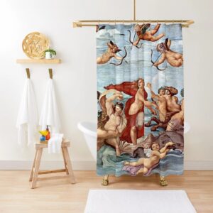Artistic Shower Curtain With The Triumph Of Galatea By Raphael, Eco-Friendly Waterproof
