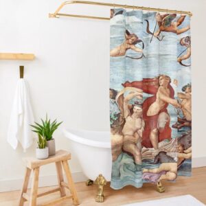Artistic Shower Curtain With The Triumph Of Galatea By Raphael, Eco-Friendly Waterproof