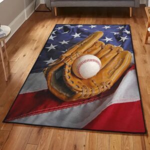 Baseball America Area Rugs, Baseball Rug for Bedroom
