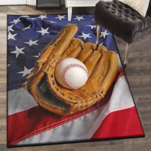 Baseball America Area Rugs, Baseball Rug for Bedroom