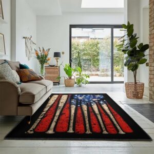 Baseball America Carpets For Living Room, Baseball American Flag Rug