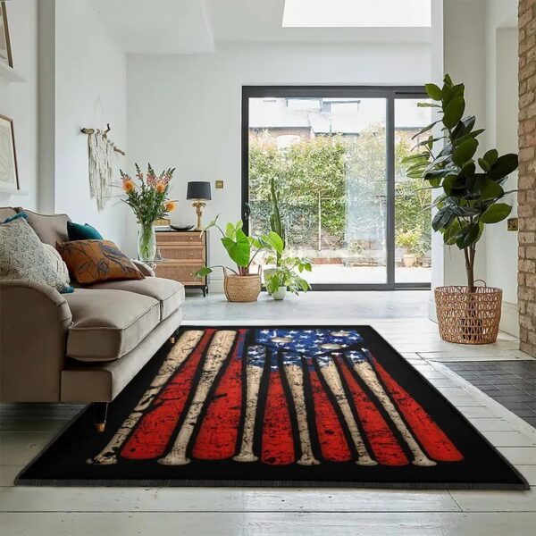 Baseball America Carpets For Living Room, Baseball American Flag Rug