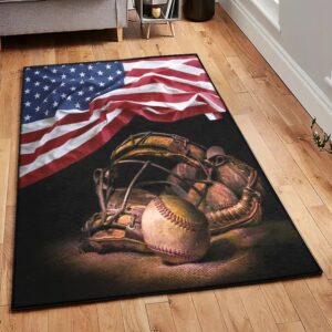 Baseball America Dining Room Rug, Baseball American Rug