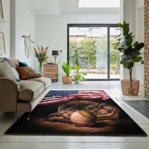 Baseball America Dining Room Rug, Baseball American Rug