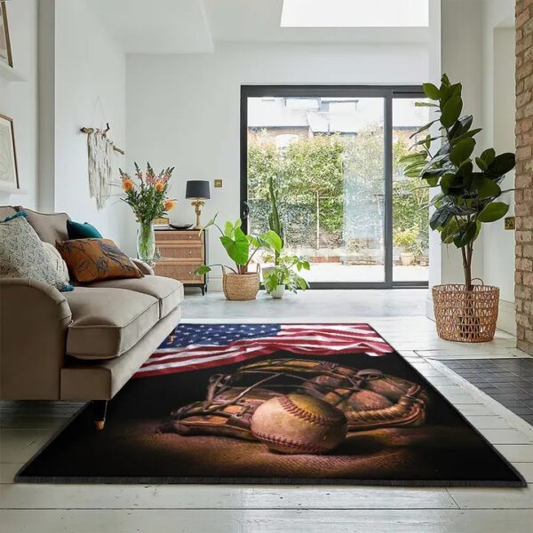 Baseball America Dining Room Rug, Baseball American Rug
