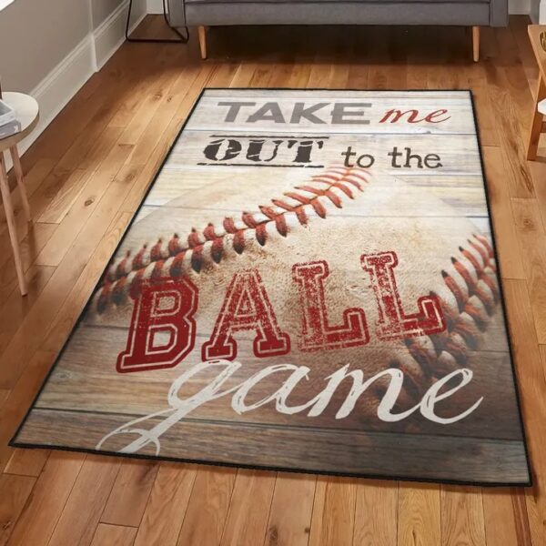Baseball America Large Area Rugs, Take Baseball Rug