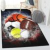 Baseball America Modern Area Rugs, Love All Sports Especially Football Baseball Basketball And by Rug