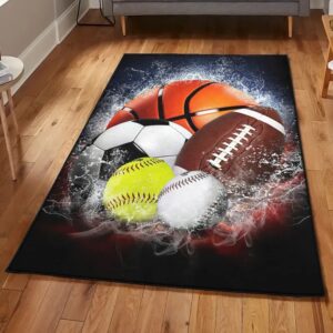 Baseball America Modern Area Rugs, Love All Sports Especially Football Baseball Basketball And by Rug