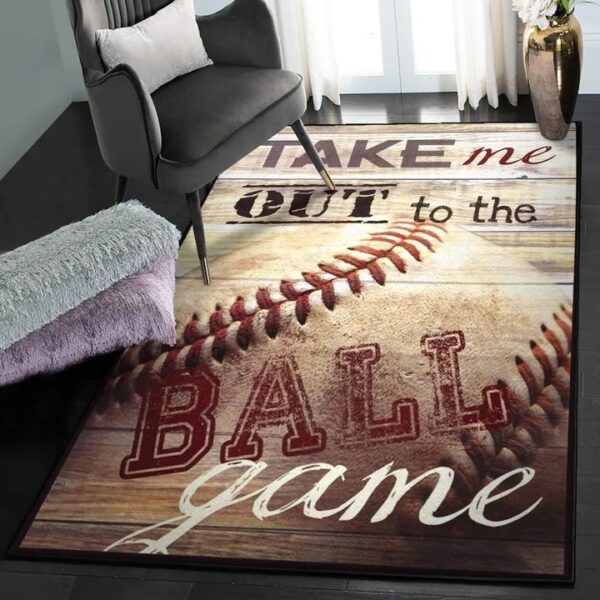 Baseball Art Deco Rug, Baseball Rug