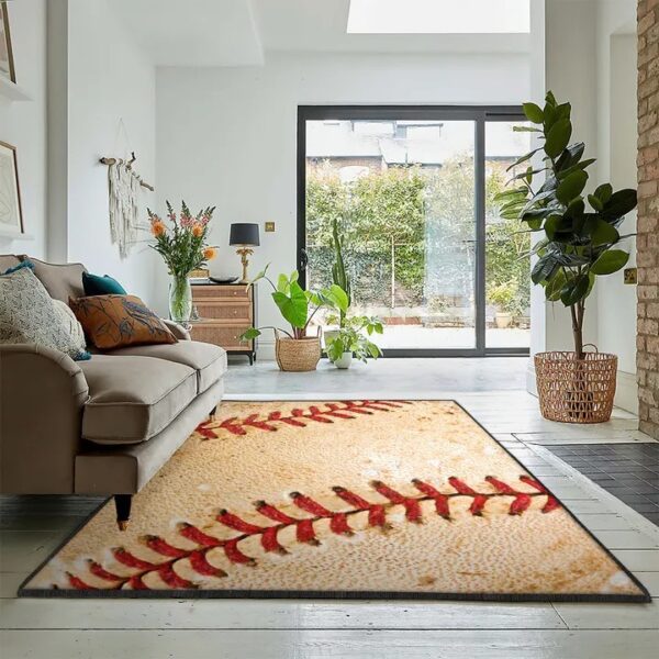 Baseball Bat Area Rugs For Living Room, Baseball 5 Rug