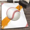 Baseball Bat Area Rugs, Vivilinen Baseball White 3D Rug