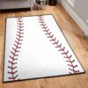 Baseball Bat Art Deco Rug, Baseball Black Rug
