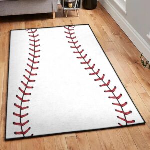 Baseball Bat Art Deco Rug, Baseball Black Rug