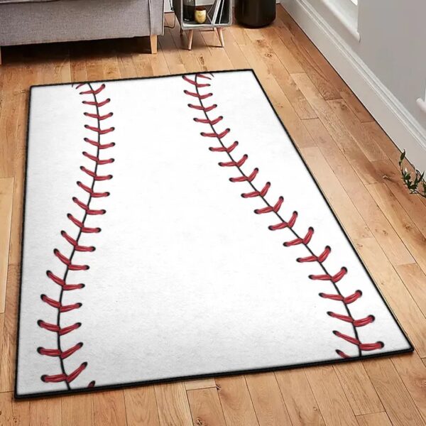 Baseball Bat Art Deco Rug, Baseball Black Rug