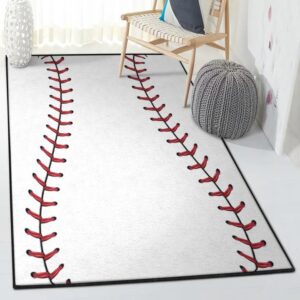 Baseball Bat Art Deco Rug, Baseball Black Rug