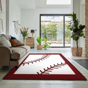 Baseball Bat Art Deco Rug, Baseball Rug