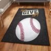 Baseball Bat Art Deco Rug, Baseball Rugs