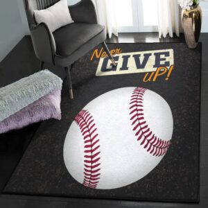 Baseball Bat Art Deco Rug, Baseball Rugs