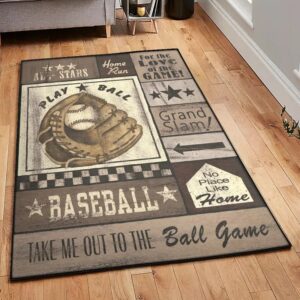 Baseball Bat Carpets For Living Room, Baseball Rug
