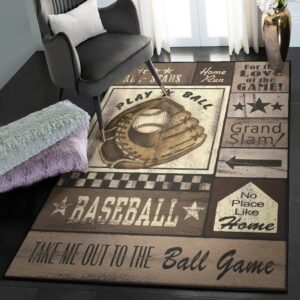 Baseball Bat Carpets For Living Room, Baseball Rug