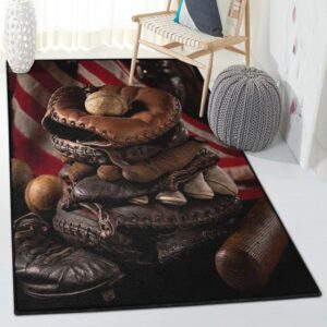 Baseball Bat Cool Rugs, Baseball Area Rug