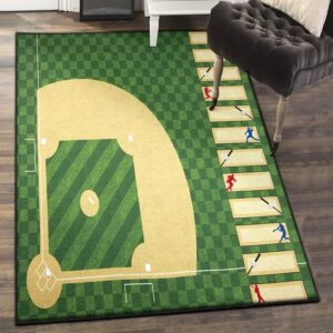 Baseball Bat Cool Rugs, Sports Life Baseball Field Rug