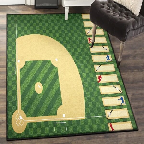 Baseball Bat Cool Rugs, Sports Life Baseball Field Rug