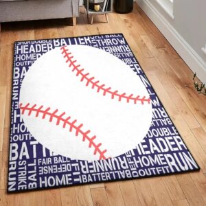 Baseball Bat Kitchen Rugs, Baseball Rug