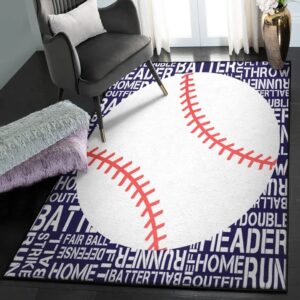 Baseball Bat Kitchen Rugs, Baseball Rug
