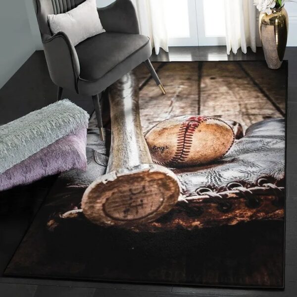 Baseball Bat Large Living Room Rugs, Baseball Rug