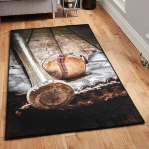 Baseball Bat Large Living Room Rugs, Baseball Rug