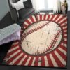 Baseball Bat Modern Area Rugs, Baseball Rug