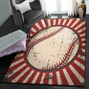Baseball Bat Modern Area Rugs, Baseball Rug