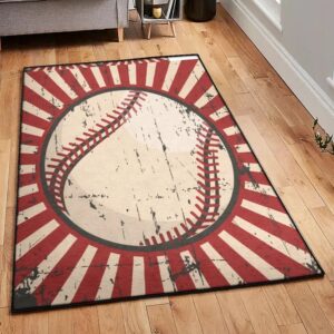 Baseball Bat Modern Area Rugs, Baseball Rug