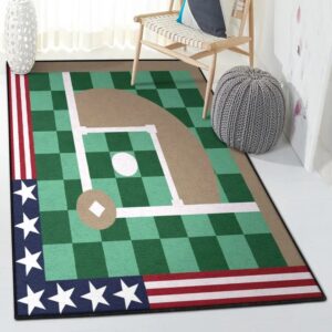 Baseball Dining Room Rug, Baseball Field Rug