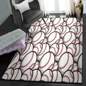 Baseball Indoor Outdoor Rugs, Baseball Rug for Bedroom