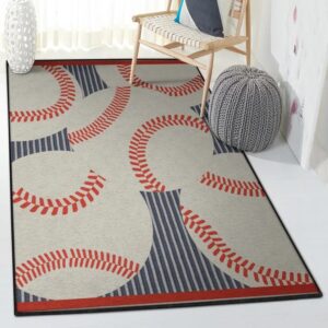 Baseball Modern Rugs, Baseball Rug for Bedroom