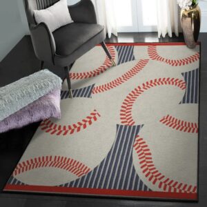 Baseball Modern Rugs, Baseball Rug for Bedroom