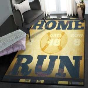 Baseball Non Shedding Area Rug, Baseball Rug